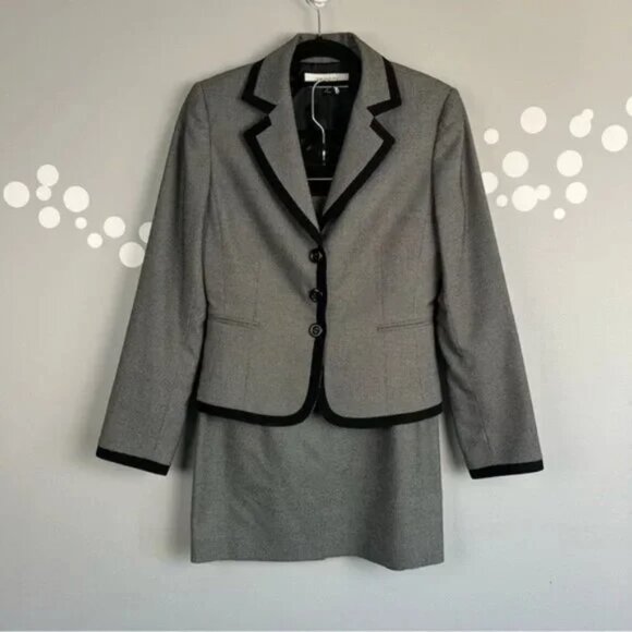 Tahari ASL Dresses & Skirts - Tahari ASL Contrast-Trim Skirt Suit Size 4